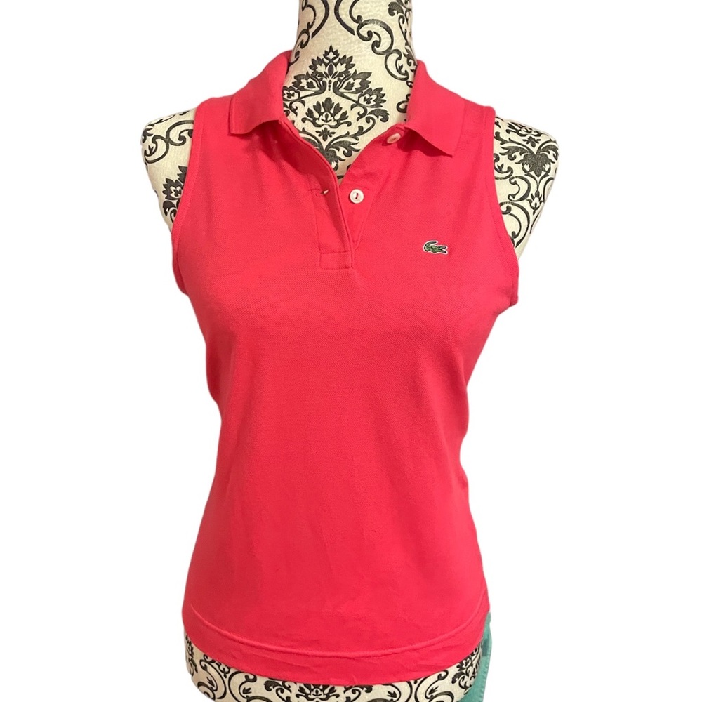 Pink Lacoste sleeveless shirt